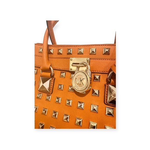 Michael Kors Orange Tangerine Large Studded Hamilton - Picture 6 of 13